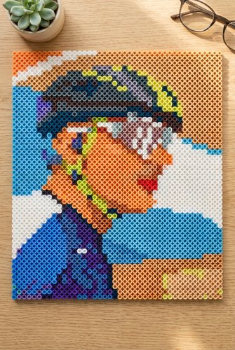 Bicycle man bead artwork