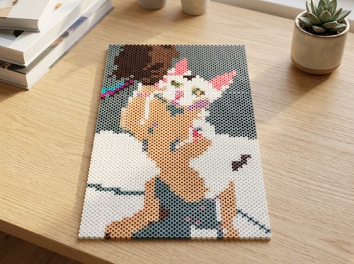 Cat bead artwork